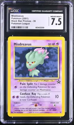 2001 Pokemon Black Star Promo Misdreavus Pokemon League #39 CGC 7.5 - Image 1