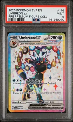 2025 POKEMON SVP EN-SV BLACK STAR PROMO #176 UMBREON EX PSA 9 - Image 1
