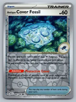 Pokemon TCG SV: Black Bolt Antique Cover Fossil 080/086 Reverse Holo - Image 1