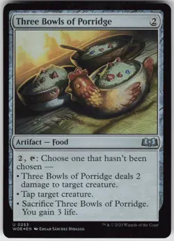 MTG Three Bowls of Porridge 253 Wilds of Eldraine U Foil NM - Image 1