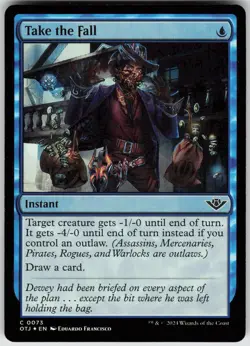 MTG Take the Fall 73 Outlaws of Thunder Junction C Foil NM - Image 1