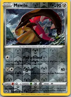Mawile 129/202 - SWSH01: Sword & Shield Base Set Pokemon NM Reverse Holo - Image 1