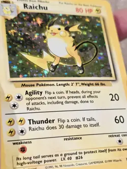 Raichu Holo Rare Pokemon 14/102 NM WOTC Base Set 1999 Unlimited Vintage Pokemon - Image 3