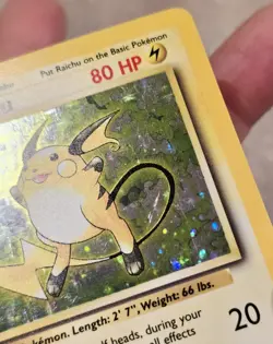 Raichu Holo Rare Pokemon 14/102 NM WOTC Base Set 1999 Unlimited Vintage Pokemon - Image 5