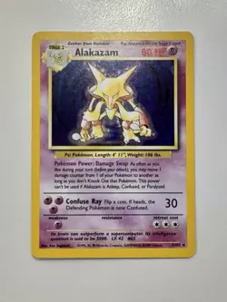 Pokemon TCG Alakazam Base Set 1/102 Holo Unlimited Holo Rare - Image 1