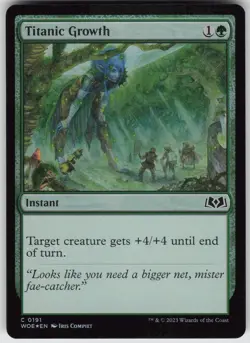MTG Titanic Growth 191 Wilds of Eldraine C Foil NM - Image 1