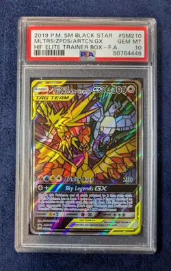 Pokemon Moltres & Zapdos & Articuno GX Hidden Fates ETB FA Promo SM210 PSA 10 - Image 1