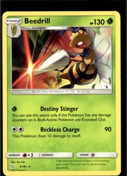 Pokemon Beedrill 5/181 Team up Non Holo Rare - Image 1