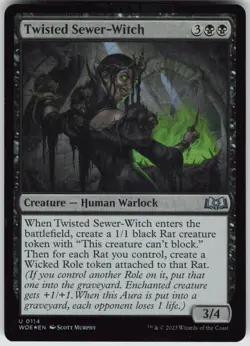 MTG Twisted Sewer-Witch 114 Wilds of Eldraine U Foil NM - Image 1