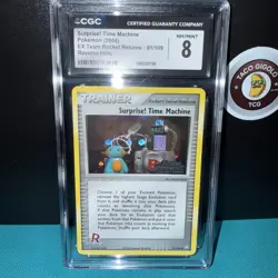 Pokemon Surprise! Time Machine Reverse Holo CGC 8 ex Team Rocket Returns 2004 - Image 1