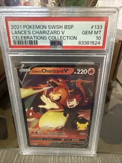 Pokemon 2021 Lances Charizard V SWSH133 25th Stamp Celebrations GEM MINT PSA 10 - Image 1