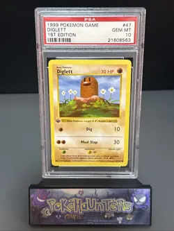 Pokemon Card Diglett 47/102 1st Edition Shadowless Base Set PSA 10 GEM MINT - Image 1