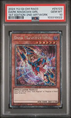 2024 YU-GI-OH! RA03-QUARTER CENTURY BONANZA #EN123 DARK MAGICIAN GIRL PSA 10 - Image 1