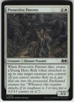 MTG Protective Parents 24 Wilds of Eldraine C Foil NM - Image 1