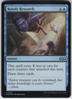 MTG Rowdy Research 312 Wilds of Eldraine U Foil NM - Image 1