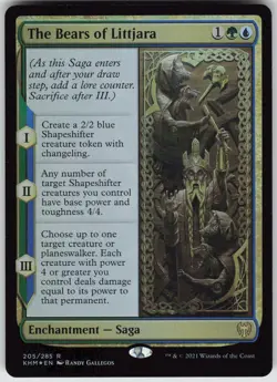 MTG The Bears of Littjara 205 Kaldheim R Foil NM - Image 1