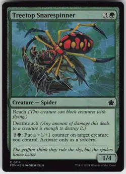 MTG Treetop Snarespinner 114 Foundations C Foil NM - Image 1