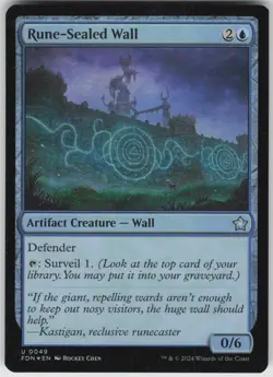MTG Rune-Sealed Wall 49 Foundations U Foil NM - Image 1