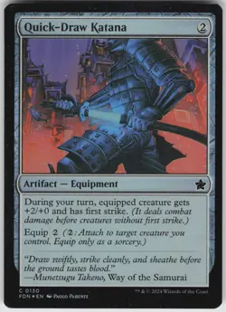 MTG Quick-Draw Katana 130 Foundations C Foil NM - Image 1