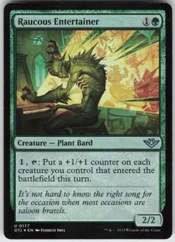 MTG Raucous Entertainer 177 Outlaws of Thunder Junction U Foil NM - Image 1