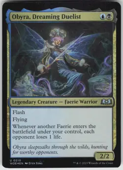 MTG Obyra, Dreaming Duelist 210 Wilds of Eldraine U Foil NM - Image 1