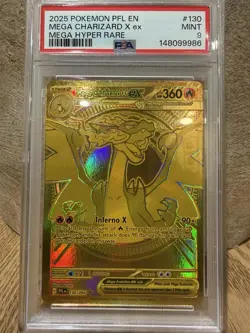 Pokemon Phantasmal Flames Mega Charizard X ex Mega Hyper Rare Holo PSA 9 130/094 - Image 1