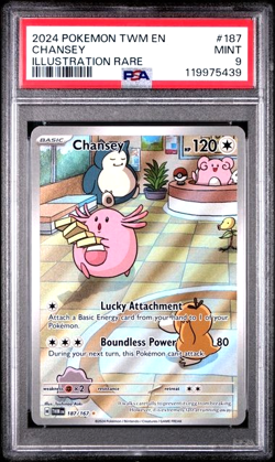 Pokemon Chansey 187/167 Sv06 Twilight Masquerade Illustration Rare PSA 9 187 IR - Image 1