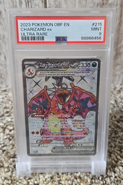 Pokemon TCG Obsidian Flames Charizard ex #215 Ultra Rare Mint PSA 9 - Image 1