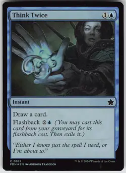 MTG Think Twice 165 Foundations C Foil NM - Image 1