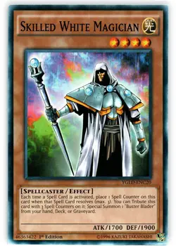 Skilled White Magician - YGLD-ENC20 - Common - 1st Edition - Heavily Played - Yu - Image 1