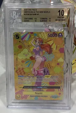 One Piece Nami SP OP08-106 Emperors in the New World Foil BGS 10 English OP09 - Image 1