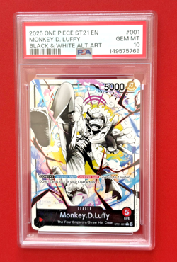 One Piece ST21-001 Monkey D Luffy Gear 5 Starter Deck 21 Alt Art Parallel PSA 10 - Image 1