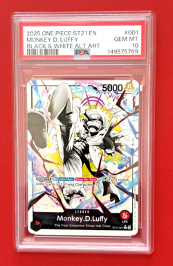 One Piece ST21-001 Monkey D Luffy Gear 5 Starter Deck 21 Alt Art Parallel PSA 10 - Image 2