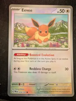 Eevee Master Ball Reverse Holo 074/131 Prismatic Evolutions Pokemon Card TCG - Image 2