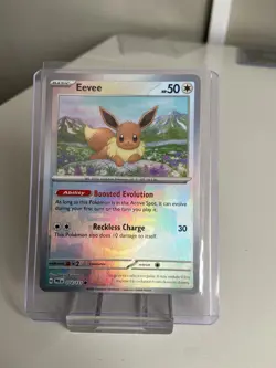 Pokemon Eevee TCG Master Ball Reverse Holo Prismatic Evolutions Card 074/131 - Image 1