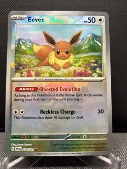 Pokemon Eevee TCG Master Ball Reverse Holo Prismatic Evolutions Card 074/131 - Image 1