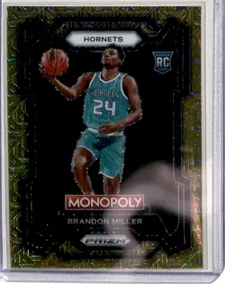 2023-24 Panini Prizm Monopoly Gold Mojo Brandon Miller RC 240/500 Charlotte - Image 1