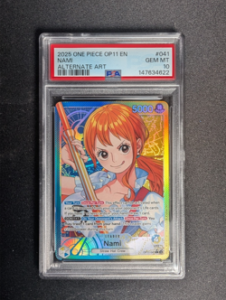 Nami (041) (Alternate Art) OP11-041 A Fist of Divine Speed Foil - PSA 10 - Image 1