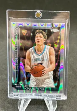2025-26 Topps Chrome - Kon Knueppel #254 RayWave Refractor (RC) Charlotte Hornet - Image 1