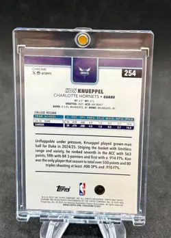 2025-26 Topps Chrome - Kon Knueppel #254 RayWave Refractor (RC) Charlotte Hornet - Image 2