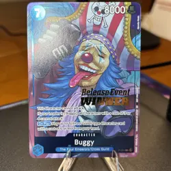 Bandai One Piece T CG Buggy Release Event Winner Character Card P-084 - Image 1
