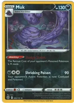 Muk 85/172 Brilliant Stars Reverse Holo Rare Pokemon Card TCG 085/172 Pokemon - Image 1