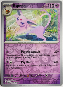 Pokemon TCG - Espeon - Reverse Holo - OBF 086/197 - S&V: Obsidian Flames - Image 1