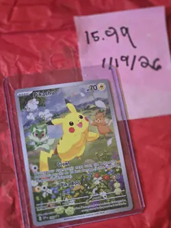 This is a Holo Rare "Pikachu" card from the Paldea Adventure Chest series - Image 3