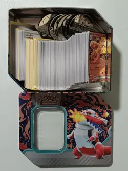 Pokemon TCG Scarlet & Violet Card Lot (Various Sets) + Skeledirge EX Tin & Coins - Image 1