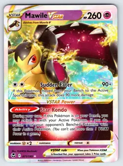 Mawile VSTAR 071/195 2022 Silver Tempest Pokemon Card TCG Ultra Rare Full Art Nm - Image 1