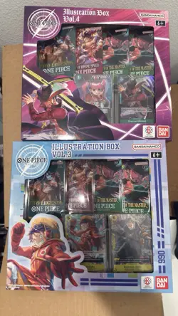 Bandai Namco One Piece Card Game Illustration Box Vol.4 & Vol.3 + Promo Cards - Image 1