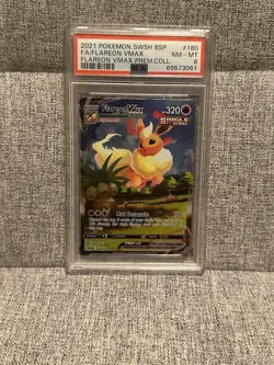 2021 PSA 8 Graded Pokemon Flareon VMAX SWSH180 Box Promo - Image 1