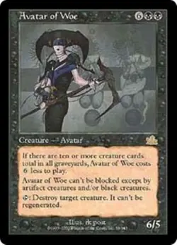 AVATAR OF WOE Prophecy MTG Black Creature LP - Image 1