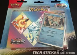pokemon cards blister pack glaceon tech sticker collection prismatic evolutions - Image 1
